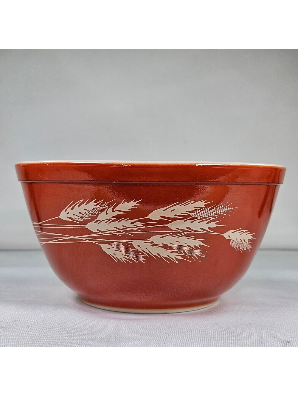 Vintage Pyrex Autumn Harvest Wheat Mixing Bowl 402 1.5L Orange Milk Glass USA